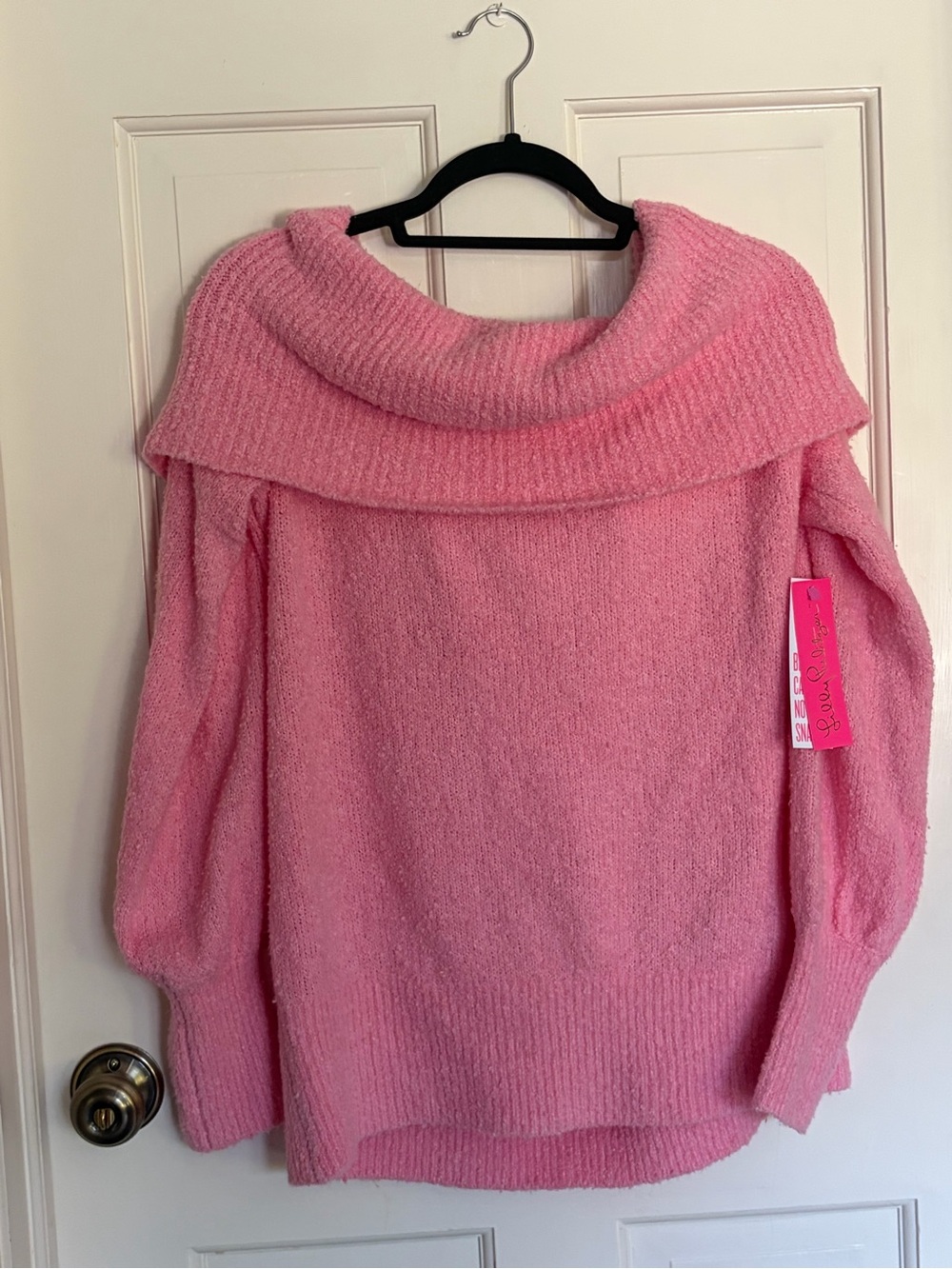Lilly Pulitzer Bubblegum Pink Off-Shoulder Cowl Sweater